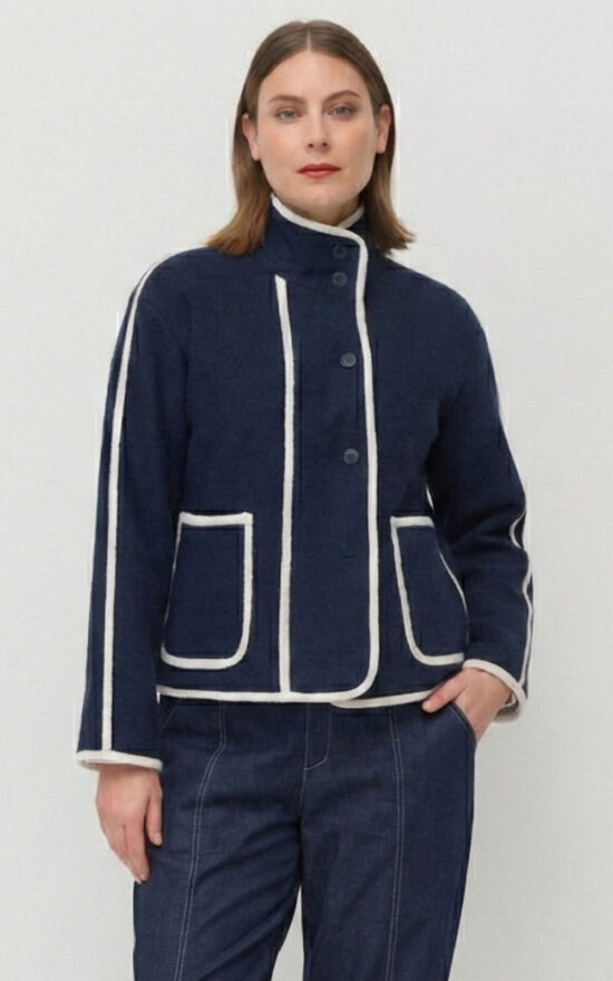 Contrast Boiled Wool Jacket product photo.