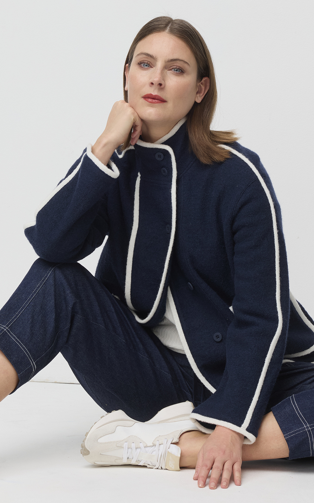 Contrast Boiled Wool Jacket – Zebrano | Designer Clothing NZ