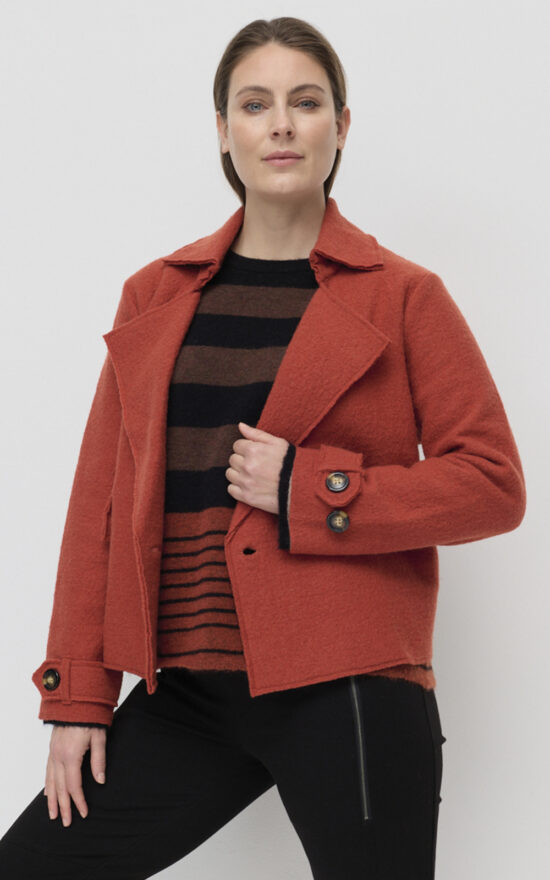Cropped Boiled Wool Jacket product photo.