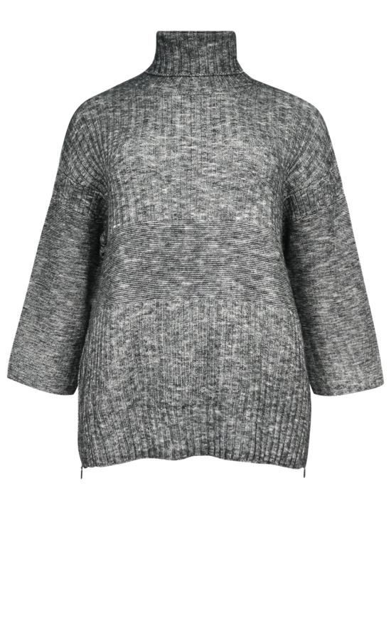 Elbow Slv Side Zipper Knit product photo.