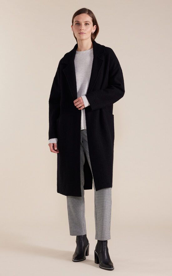 L/S Boiled Wool Coat product photo.