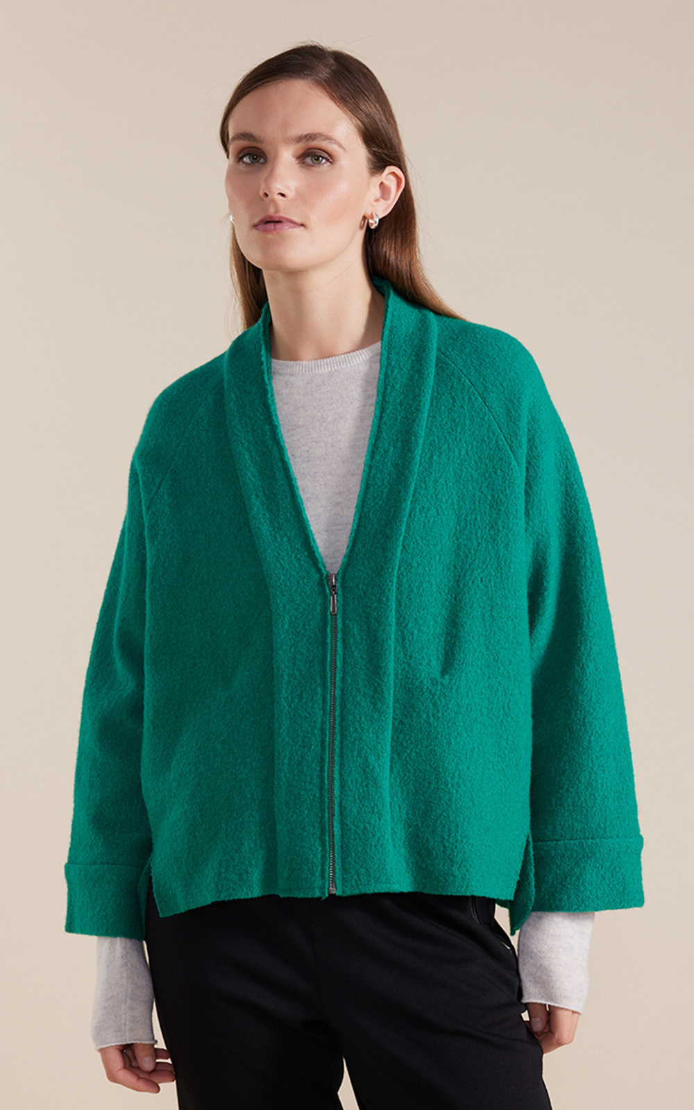 L/S Boiled Wool Jacket – Zebrano Designer Clothing NZ - Main Image