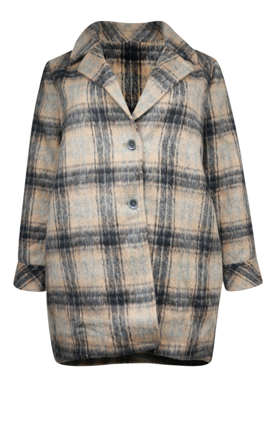 L/S Brushed Check Coat product photo.