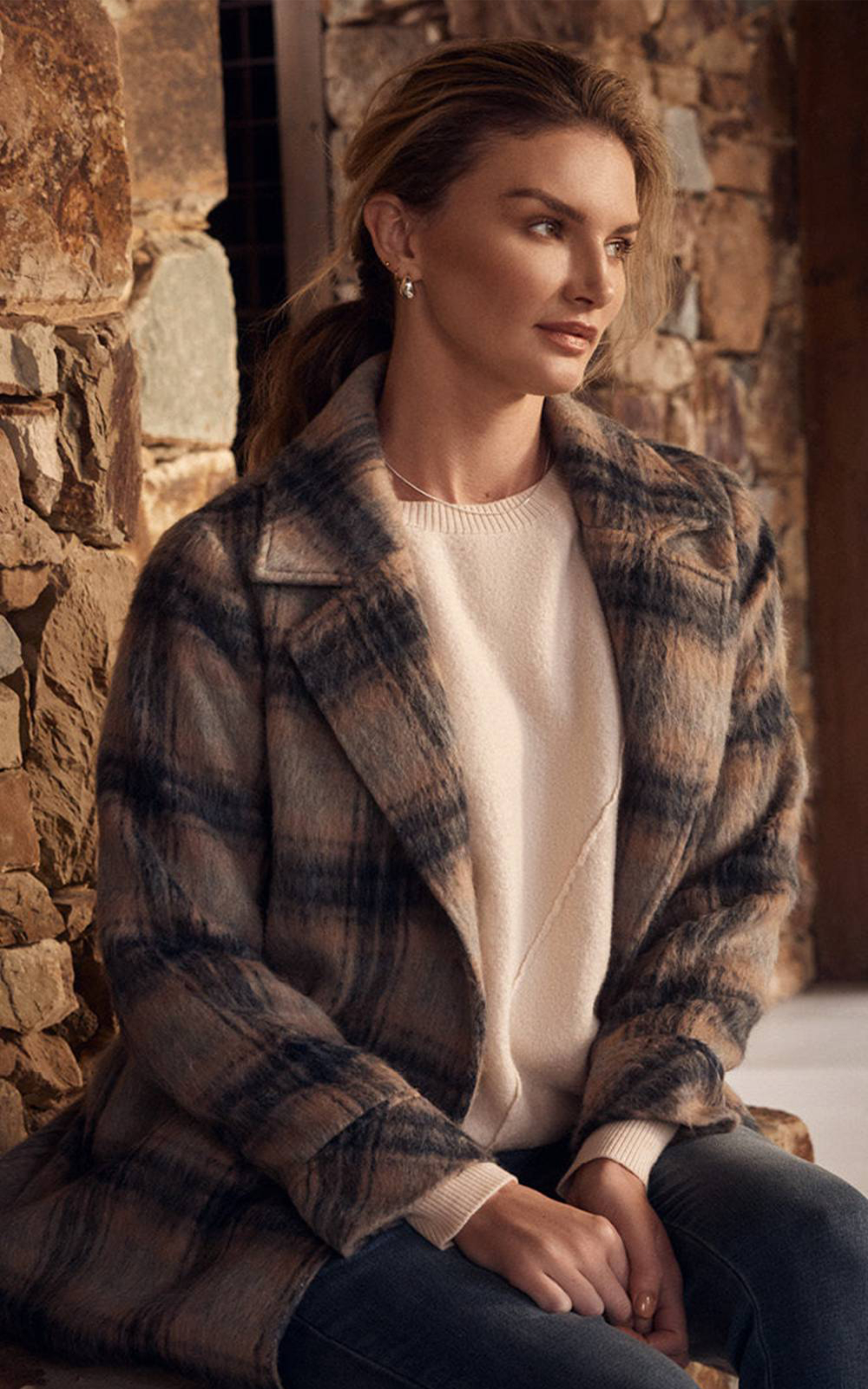 【EDIT CLOTHING】 Check wool marine coat L/S Brushed Check Coat – Zebrano | Designer Clothing NZ