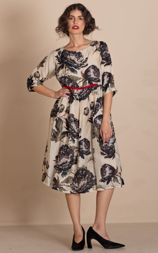 Black Roses Molly Dress product photo.