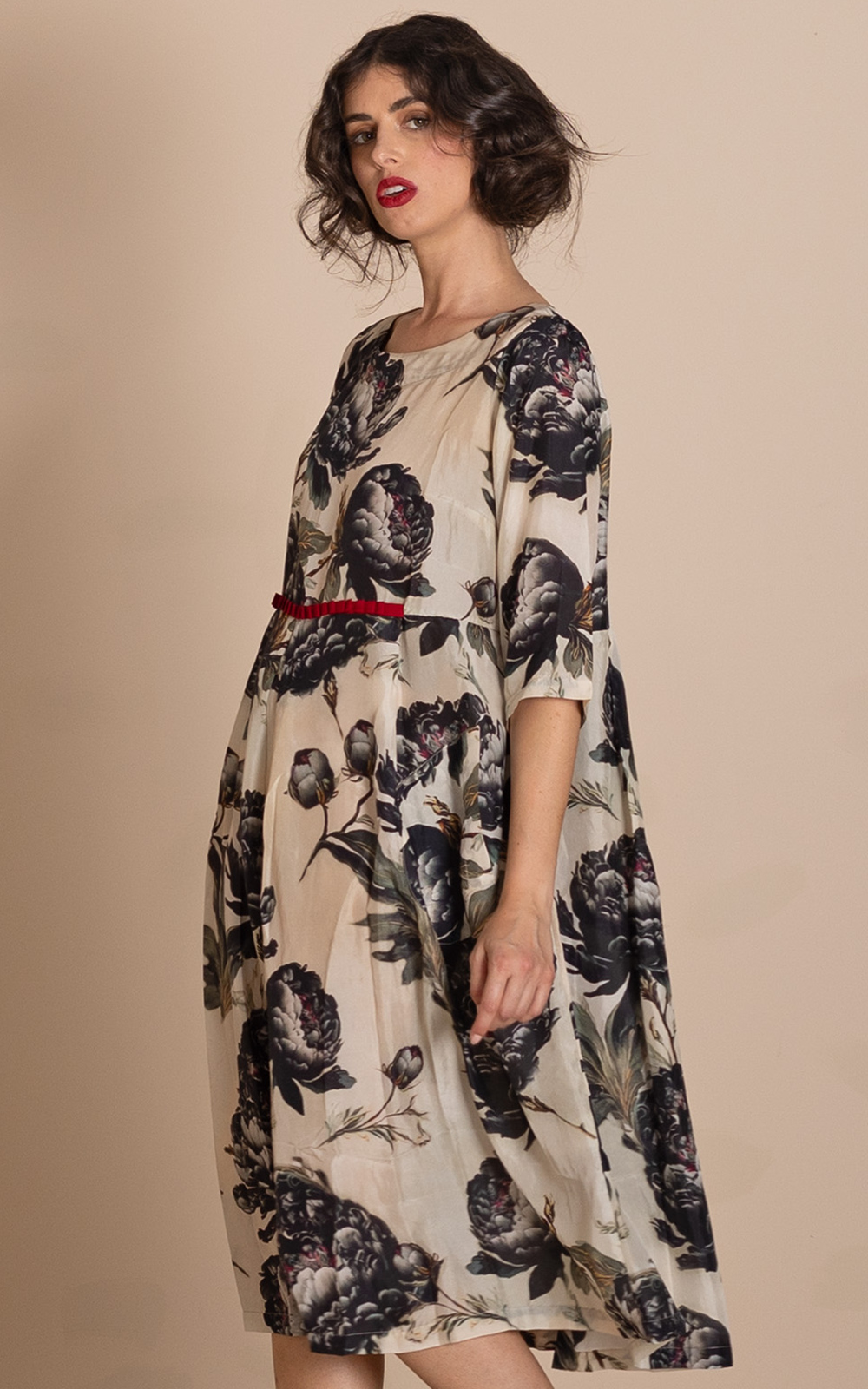 Black Roses Molly Dress product photo.