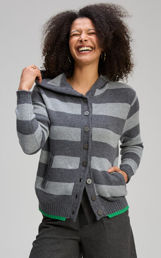 Easy Stripes Hoodie product photo.